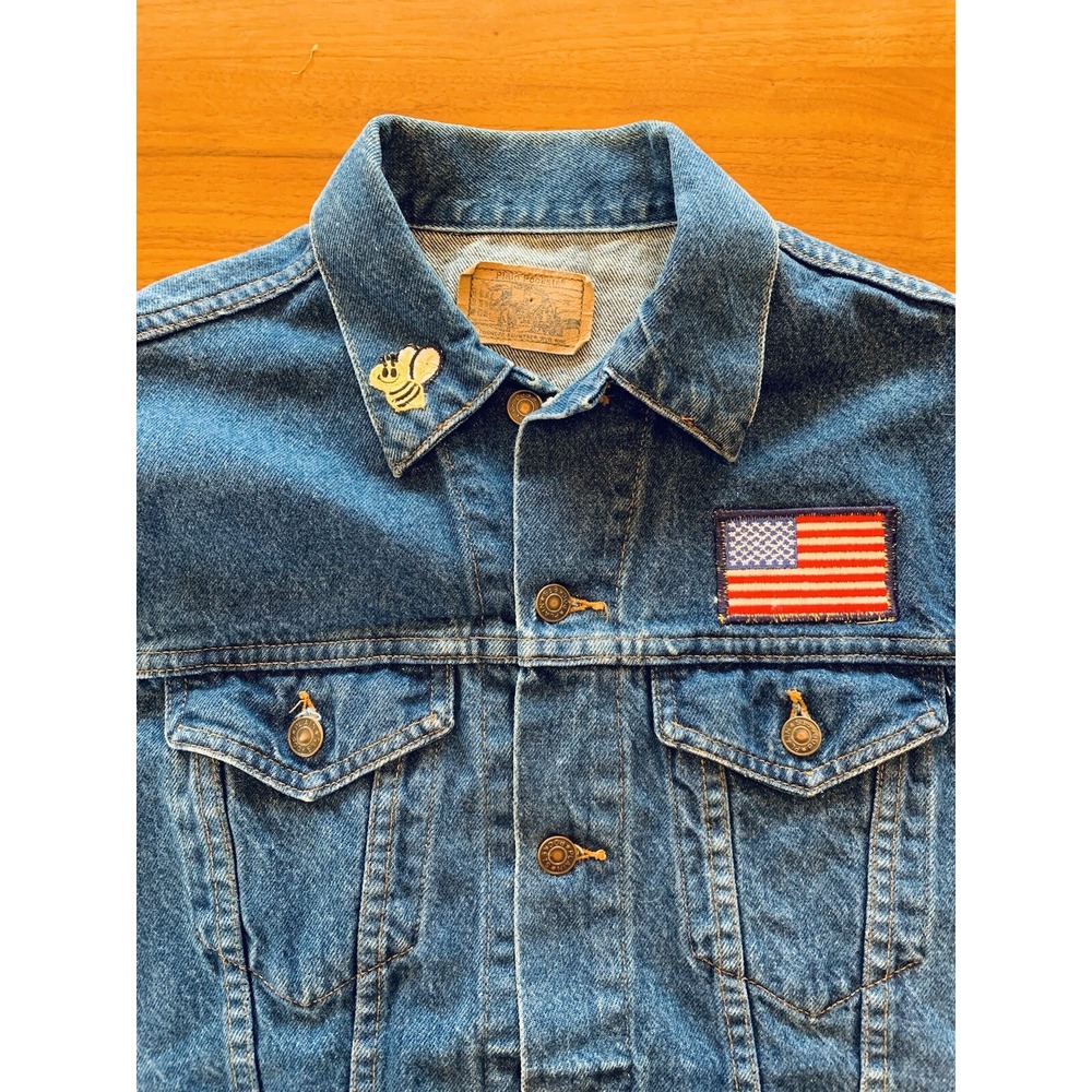 VTG Plain Pockets JC Penneys Denim Jacket Sz Small 42 Patches Made In USA 80s 90